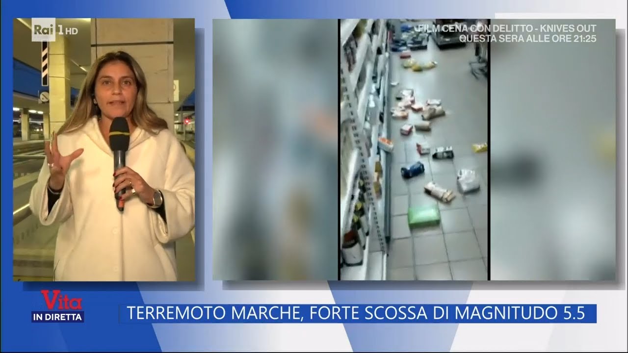 Terremoto Marche, forte scossa di magnitudo 5.5 - La Vita in diretta 09/11/2022