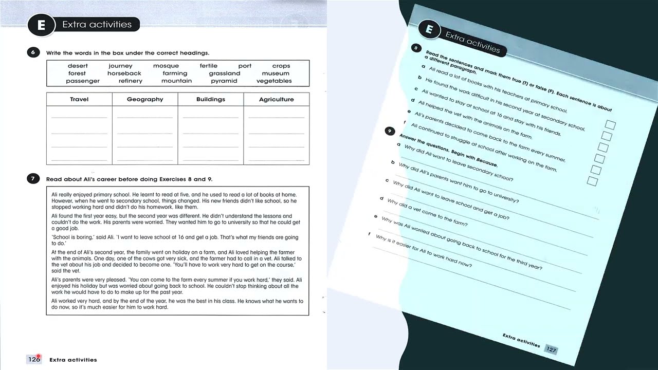 حل صفحة 126 و 127 نشاط انكليزي ثالث متوسط