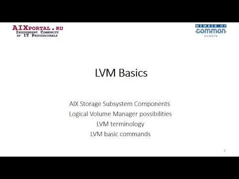 OS IBM AIX, System Administration Tutorial Series. LVM concepts and basic commands.