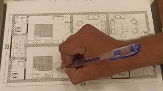 2-BHK 3.5-Marla 22-0x44-0 House Design, 22-0*44-0 Home Plan, 22-0x44-0 Ghar Ka Naqsha.