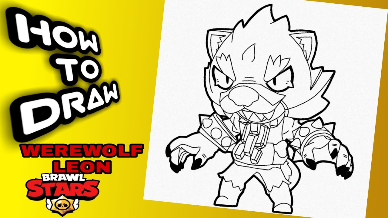 How To Draw Werewolf Leon Brawl Stars Drawings Como Dibujar A Leon Lobo De Brawl Stars Cute766 - dibujos de brawl stars shark leon colorear