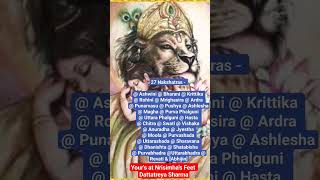 27 Nakshatras + One - Astrology & Religious information online and On prior appointment @ 9900542796