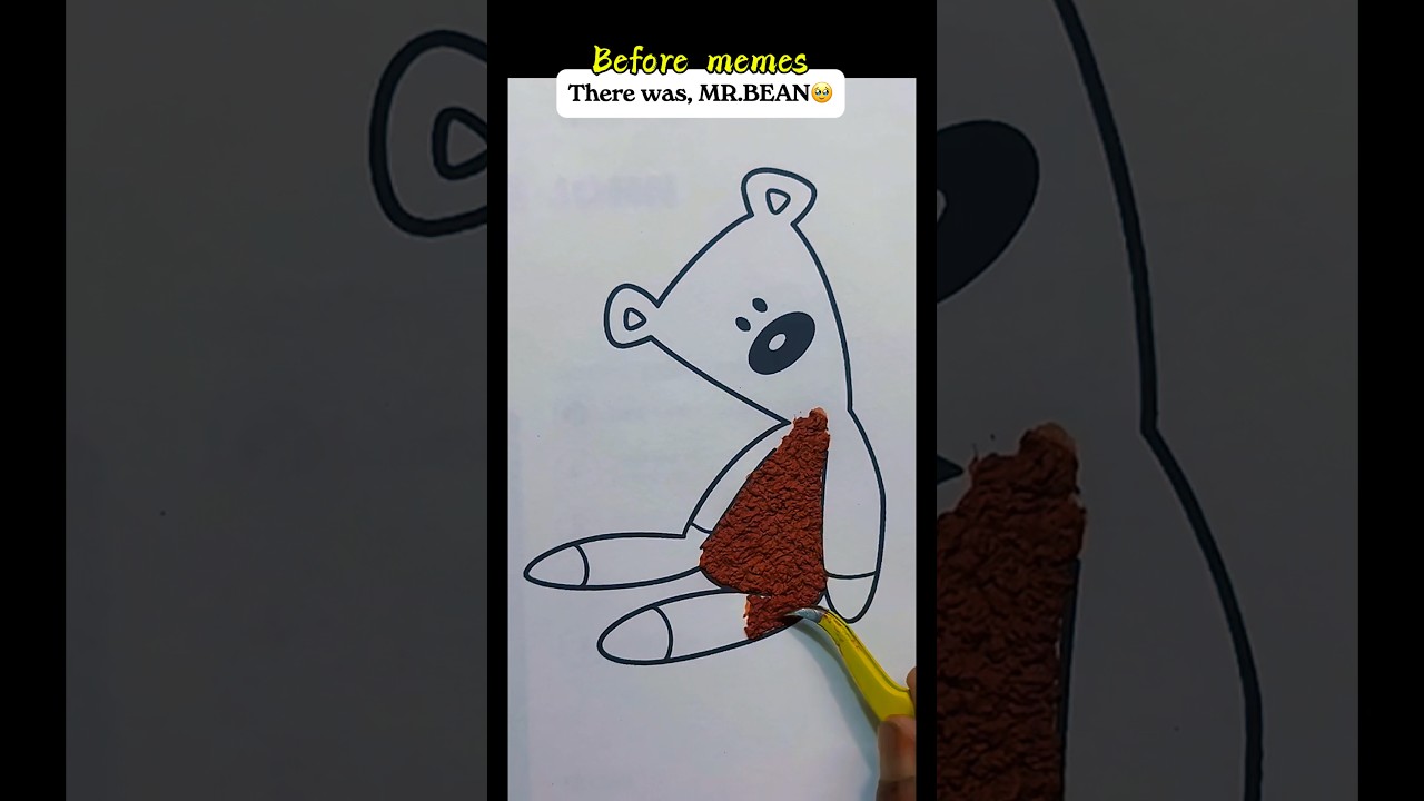 🐻 Easy textured art ft. MR. BEAN🥹 | 