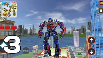Grand Robot Car Transform 3D Game - Optimus Prime Level 8-10 Part 3 (Android GamePlay Walkthrough)