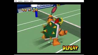 Project 64 Mario Tennis Exhibition With Doubles Yoshi & Baby Mario Vs Bowser & Paratroopa