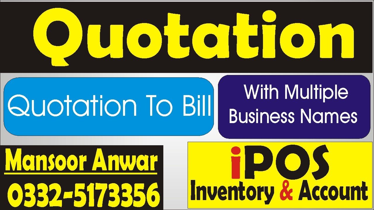 How to make Quotation (iPOS Software) |Mansoor Anwar |SoftGhar (Urdu