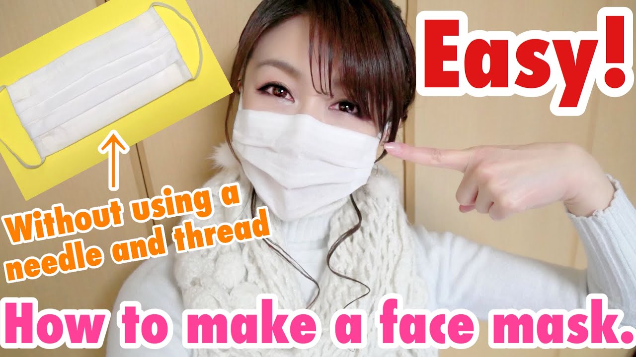 【No-Sew】How to make a face mask easily. [英語字幕バージョン]