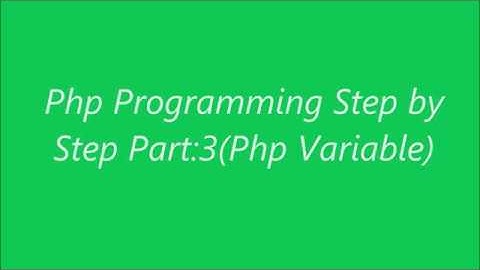 Php Programming(Variable) Tutorial Bangla