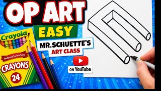 How to Draw Op Art 3D TUBES - easy for kids #art #drawing