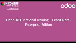 Odoo 18 Functional Training| Accounting | Credit Note|  Enterprise Edition