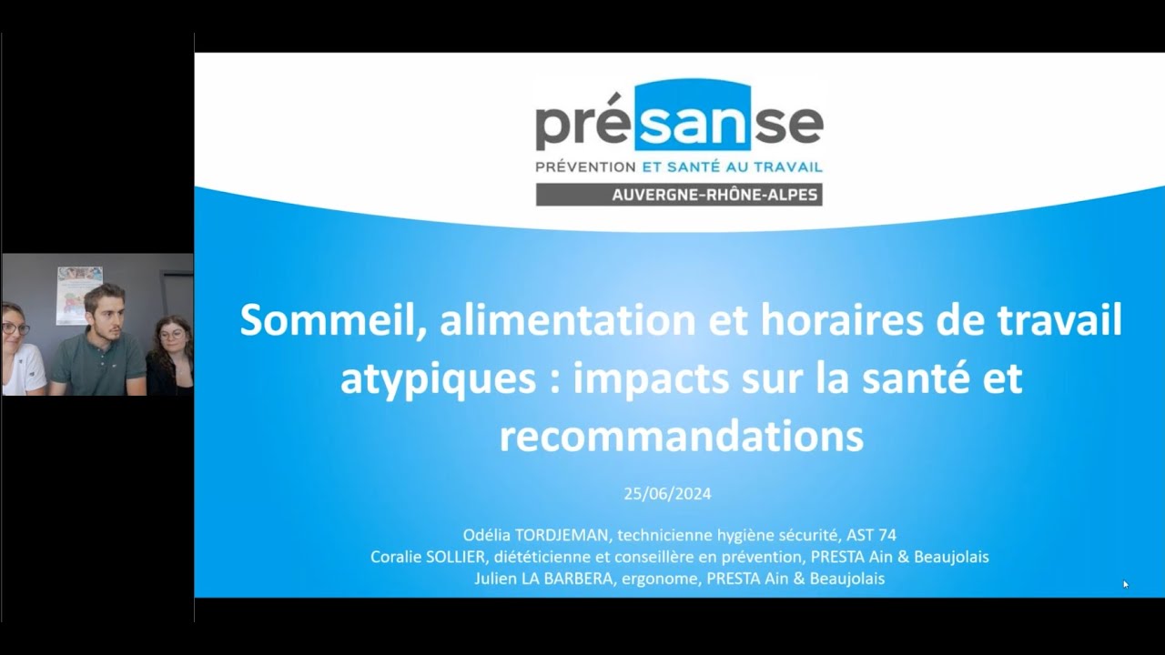 Sommeil, alimentation et horaires de travail atypiques : impacts sur la santé et recommandations