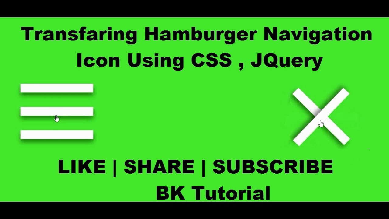 How to Create a Transfaring Hamburger Navigation Icon Using CSS ...