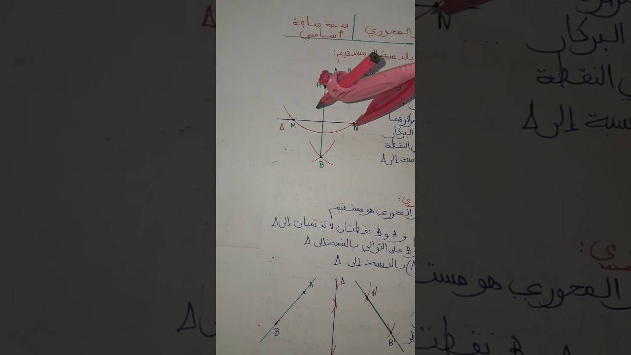 التناظر المحوري ملخص+تطبيقات الجزء1 #تدريس عن بعد سابعة اساسي مع مازني لطيفة