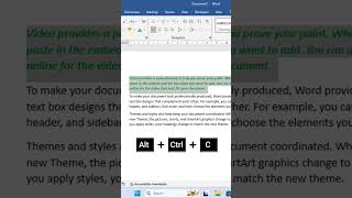 Copy Text Format in MS Word with Keyboard Shortcut | Format Painter Shortcut | #shorts