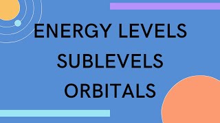 Energy Levels, Sublevels, and Orbitals
