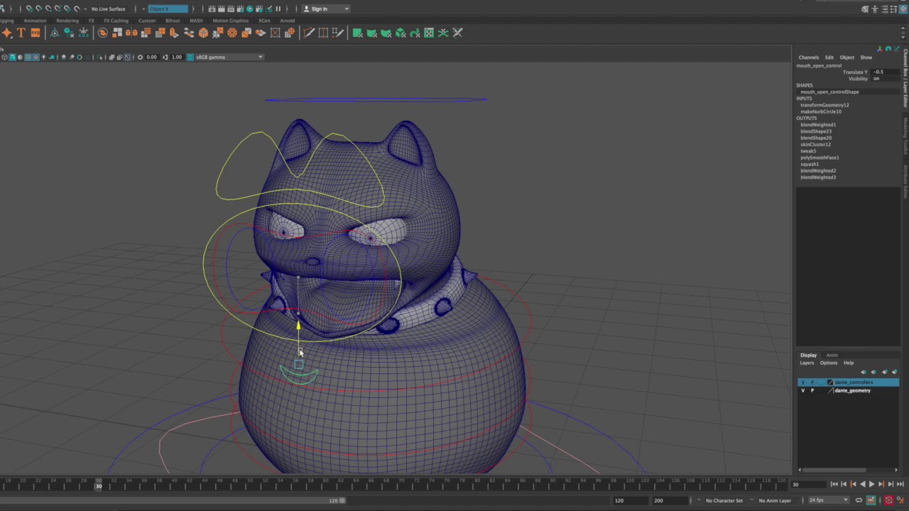 Squishy Cat Maya Rig Demonstration - YouTube