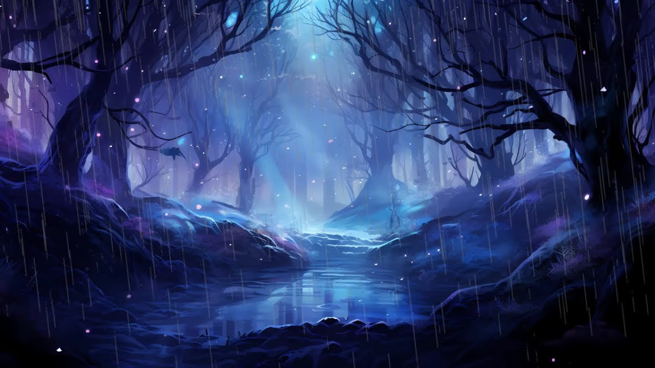 The sound of rain and thunder in the deep forest nature makes you fall ...