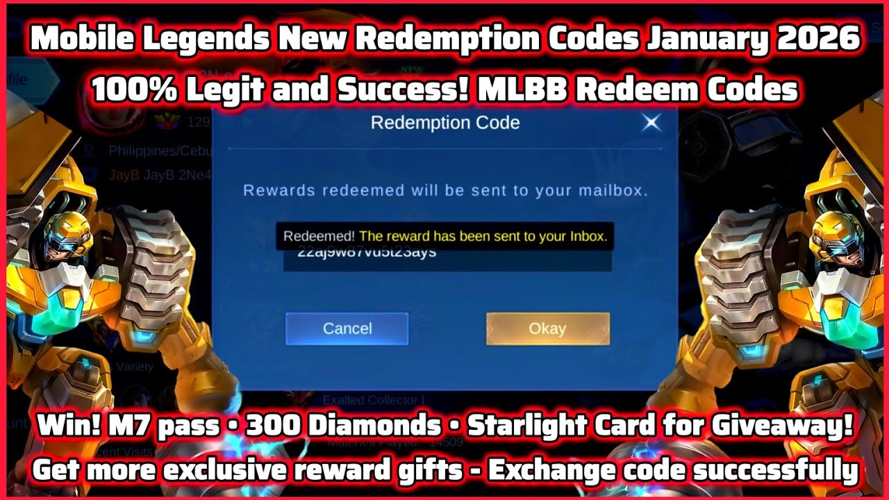 Mobile Legends Redeem Codes January 20, 2026 -MLBB Redeem Code +Tips how to win M7 pass for Giveaway