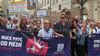 Protest march in Prague against government plan to overhaul public media funding