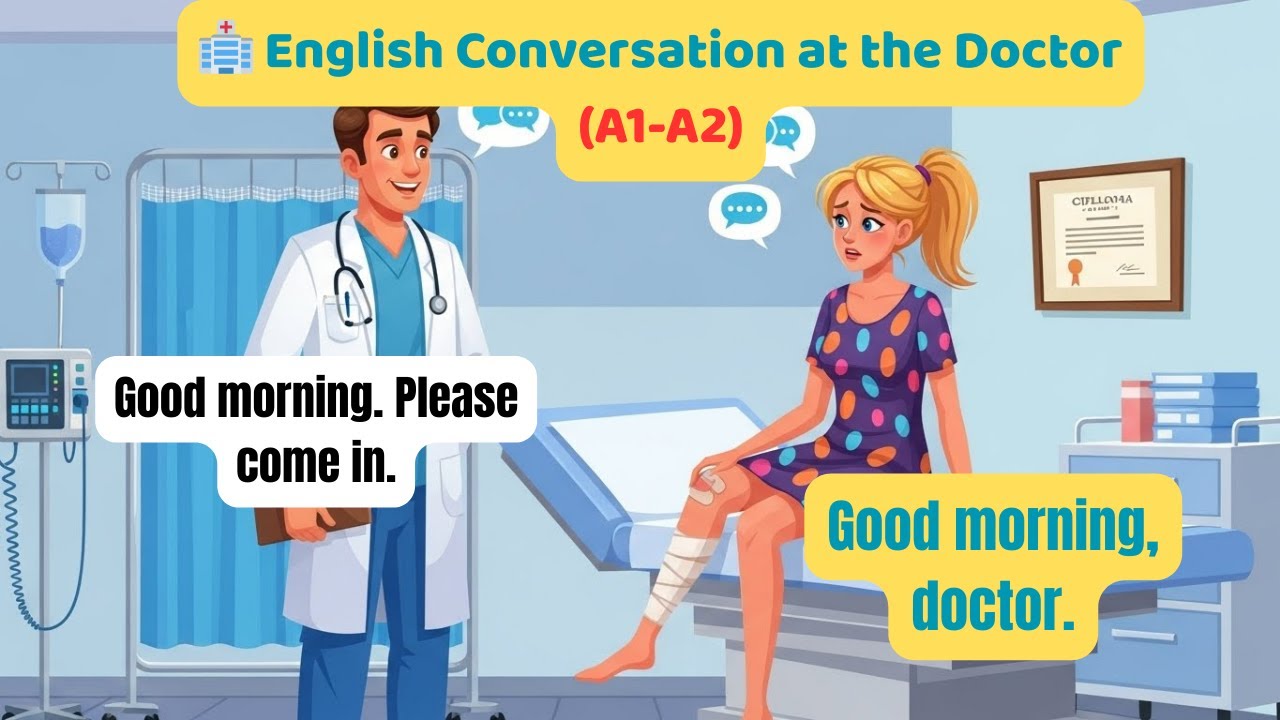 🏥 English Conversation at the Doctor | Leg Injury & Ankle Pain (A2–B1)