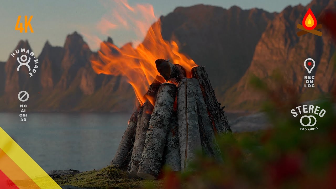 Real life iconic peaks CAMPFIRE in Northern Norway (12 hours)