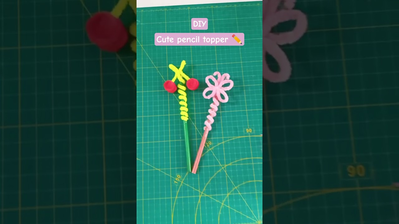 DIY cute pencil topper ✏️ | chenille wire craft | DIY Craft Studio.