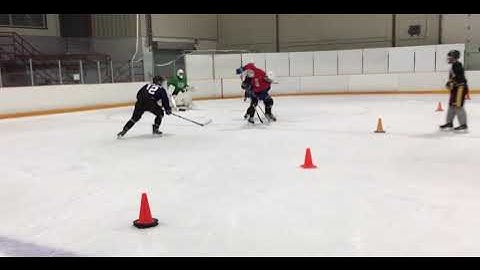 MINOR HOCKEY DRILL - Small Area Game 3-on-2 x2
