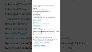 Java Set types explained! 🍏 HashSet, 🍎 LinkedHashSet, 🍒 TreeSet — learn the difference fast! #java