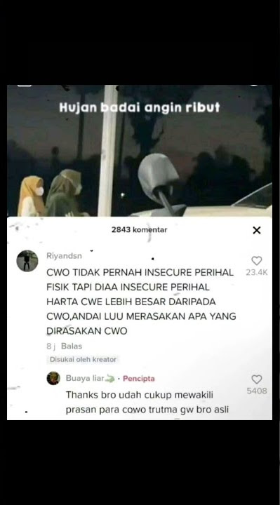 Story wa, Laki' tidak pernah insecure perihal Fisik Tetapi Materi