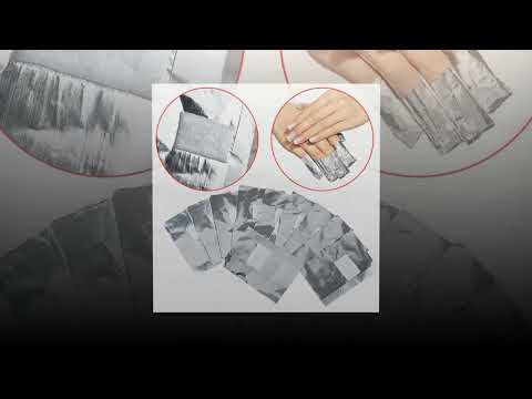 INHDBOX 200Pcs Nail <strong>Polish</strong> Remover Nail Foil Wraps Nail Gel Remover Soak Off Foils with large Cotton