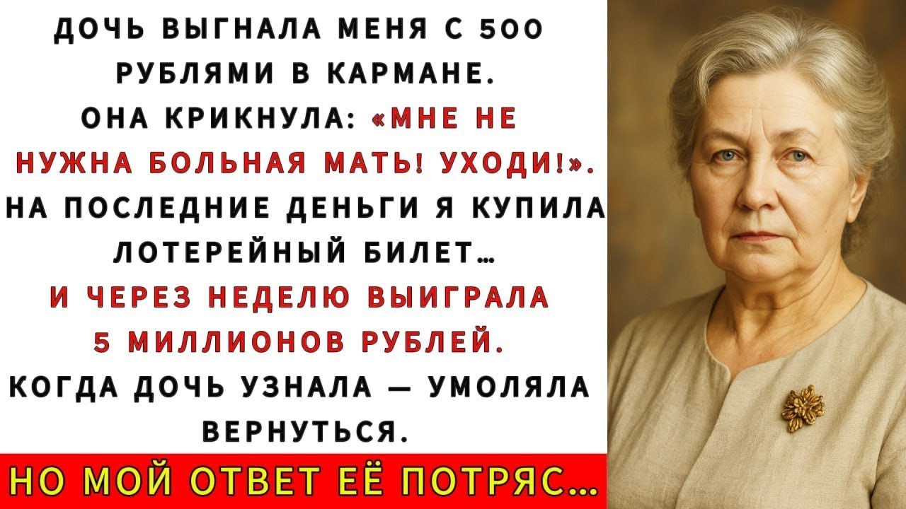 Дочь Выгнала Меня С Пятью Сотнями В Кармане. А Через Неделю Я Выиграла Пять Миллионов, И Тогда...