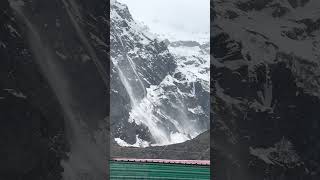 Stunning Avalanche Viewed from a Far Away Cafe