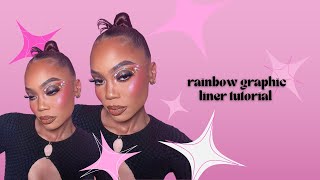 rainbow graphic liner tutorial nyx cosmetics vivid brights eyeliners