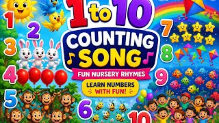 1 to 10 Counting Song for Kids | Fun Nursery Rhymes and Learning Numbers with Cute Animals. Manytoonz