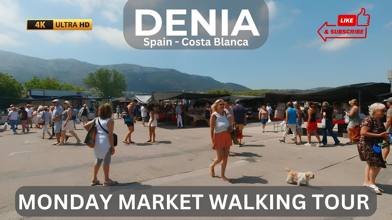 Denia Spain 🌞 Sunny Monday Market Walking Tour 🌴