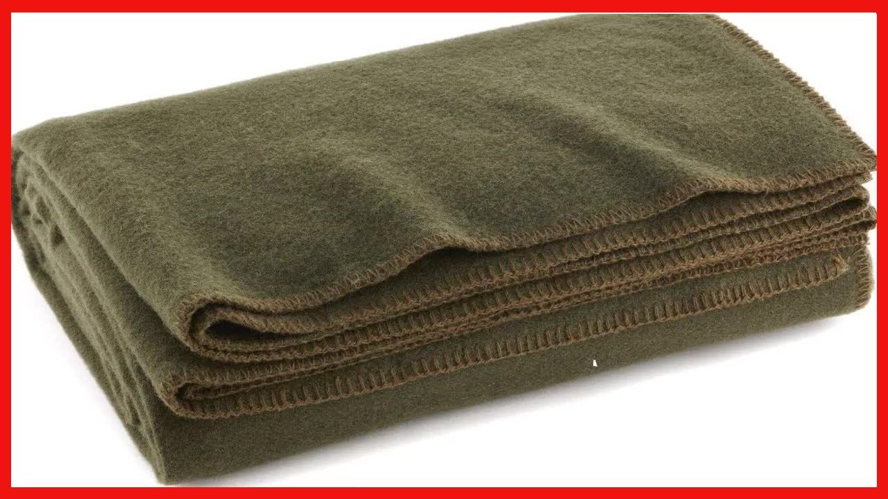 Great product -  Olive Drab Green Warm Wool Fire Retardant Blanket, 66" x 90" (80% Wool)-US Military