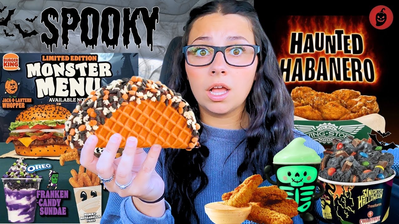 Поедание жутких блюд быстрого приготовления в стиле Хэллоуина в течение 24 часов!