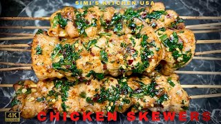 Oven Baked Chicken Skewers I Juicy & Yummy Chicken Skewers For Dinner I Skewers Recipe I