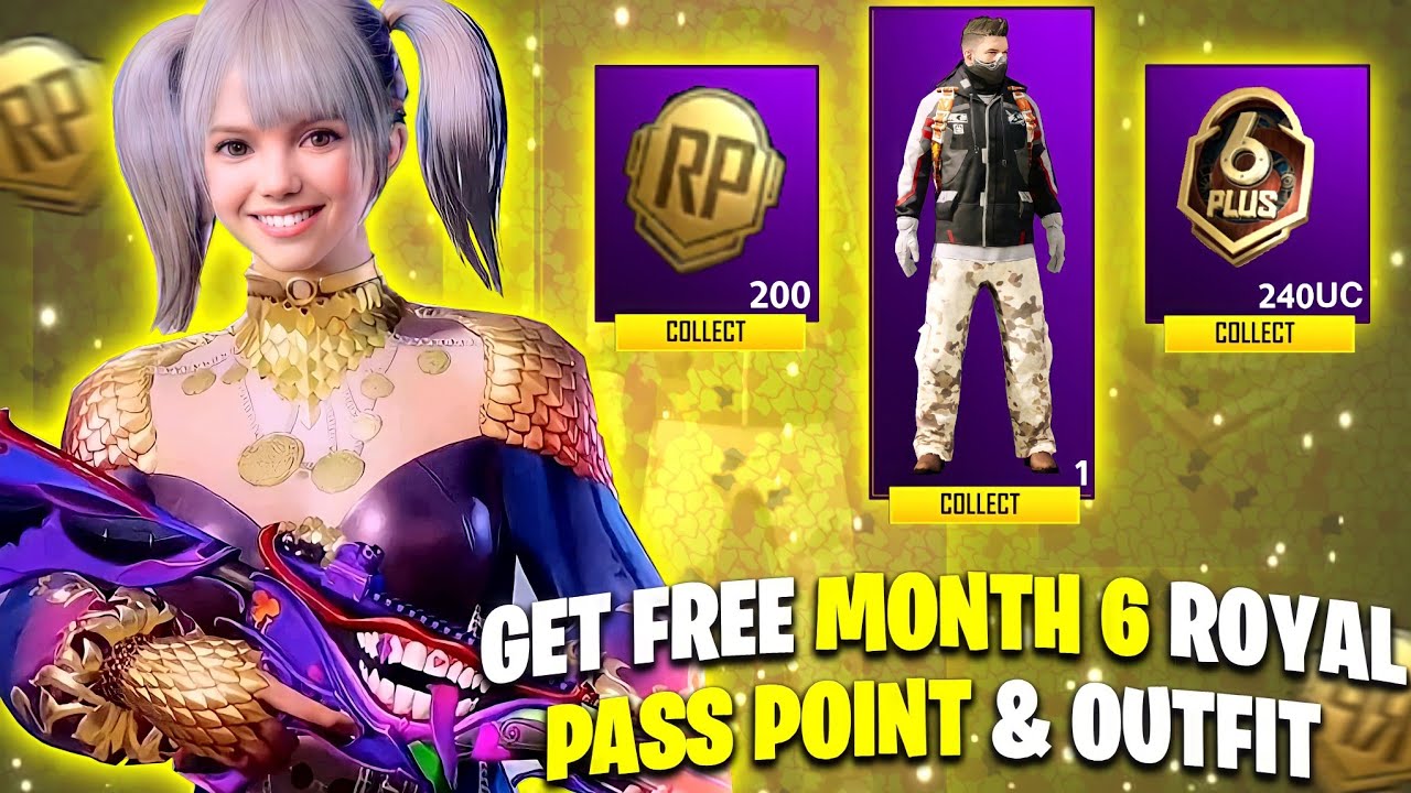 🤩Get Free Month 6 Royal Pass Points & Epic Outfit // Month 6 RP In 240 Uc // New Event (BGMI/PUBG)