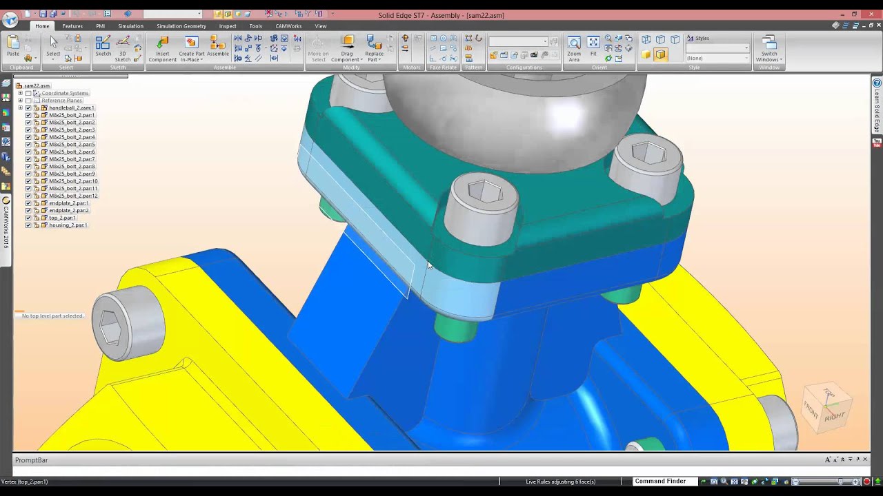 Add Relationships to Imported Assembles - Solid Edge - YouTube
