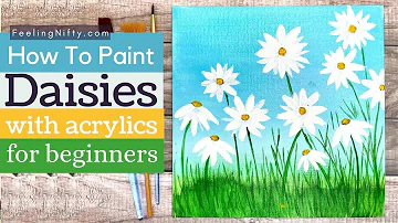How To Paint Daisies 🌼 Easy🌼 | Beginner Acrylic Painting Tutorial | Flower Painting