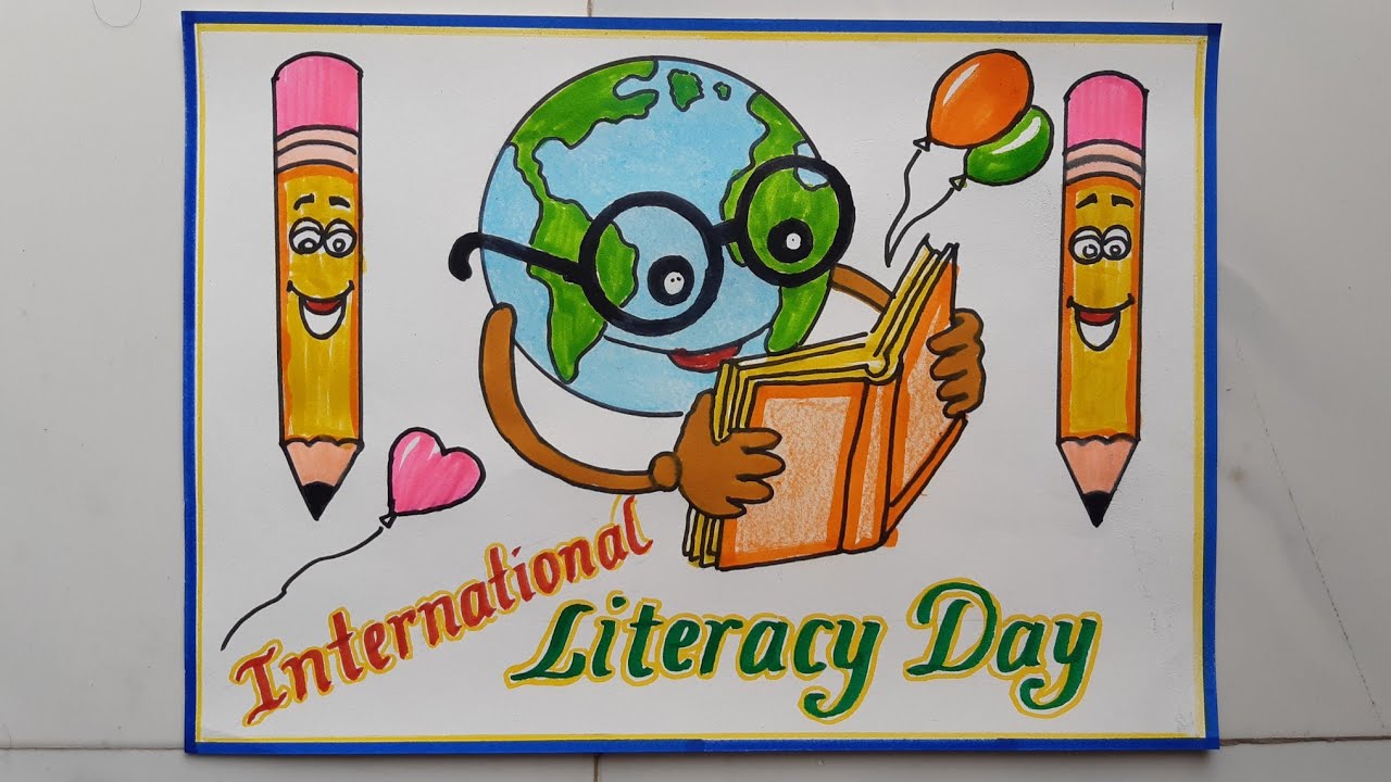 How to draw International literacy day drawing ||साक्षरता दिवस || saksharta  divas - YouTube