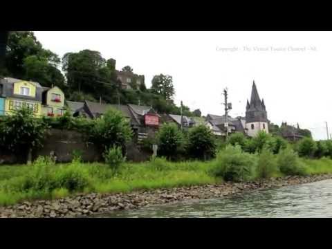 Car Ferry across the Rhine from Niederheimbach to Lorch in Germany - Rhine Gorge