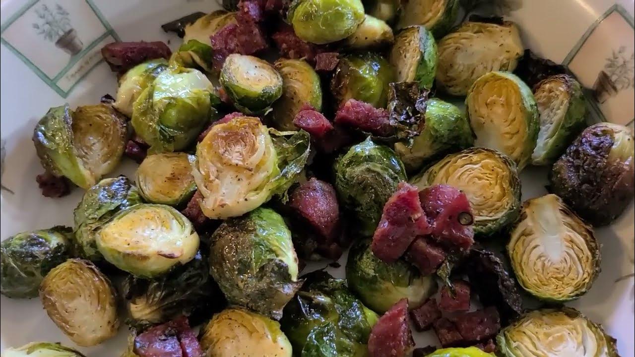 Easy Roasted Brussel Sprouts With Crispy Soppressata YouTube