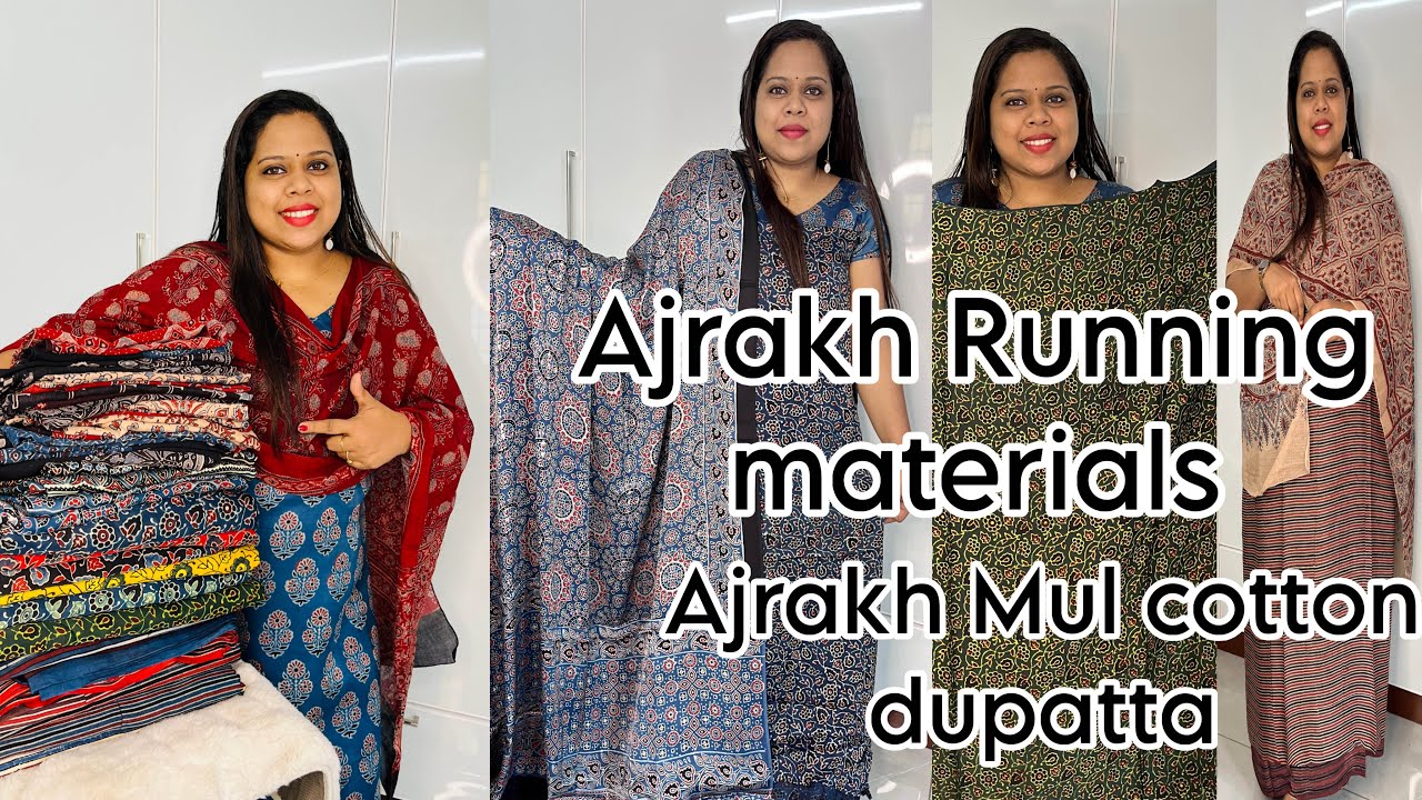 PURE MODAL AJRAKH RUNNING MATERIALS|Ajrakh Mul Dupattas | modal Dupatts | 6238020169|AmzBoutique|