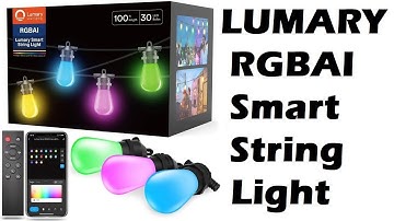 Lumary RGBAI Wi-Fi & Bluetooth Outdoor Bulb String Lights 100ft 30 LED Bulbs