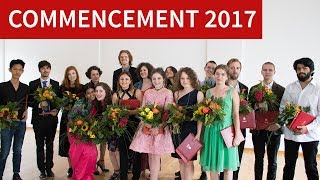Commencement 2017
On May 20, 2017, the students, faculty, staff, alumni and friends of Bard College Berlin celebrated the conclusion of the academic year 2016-2017.
The ceremony took place at the Ballhaus Pankow, a neighborhood landmark which was built during the Belle Époque (1880) as an elegant recreation venue for Berliners and is now a historical monument.
Commencement address by Stephan Detjen, German journalist and Head of Deutschlandradios Berlin office
Musical introduction by Syrian performers Ghaithaa Alshaar (oud) and George Saade (percussion)
BCBs Class of 2017 consists of seventeen students from Sweden, USA, Hungary, the Republic of Macedonia, Singapore, the Netherlands, Pakistan, Russia, Germany, India, and Georgia. Commencement 2017