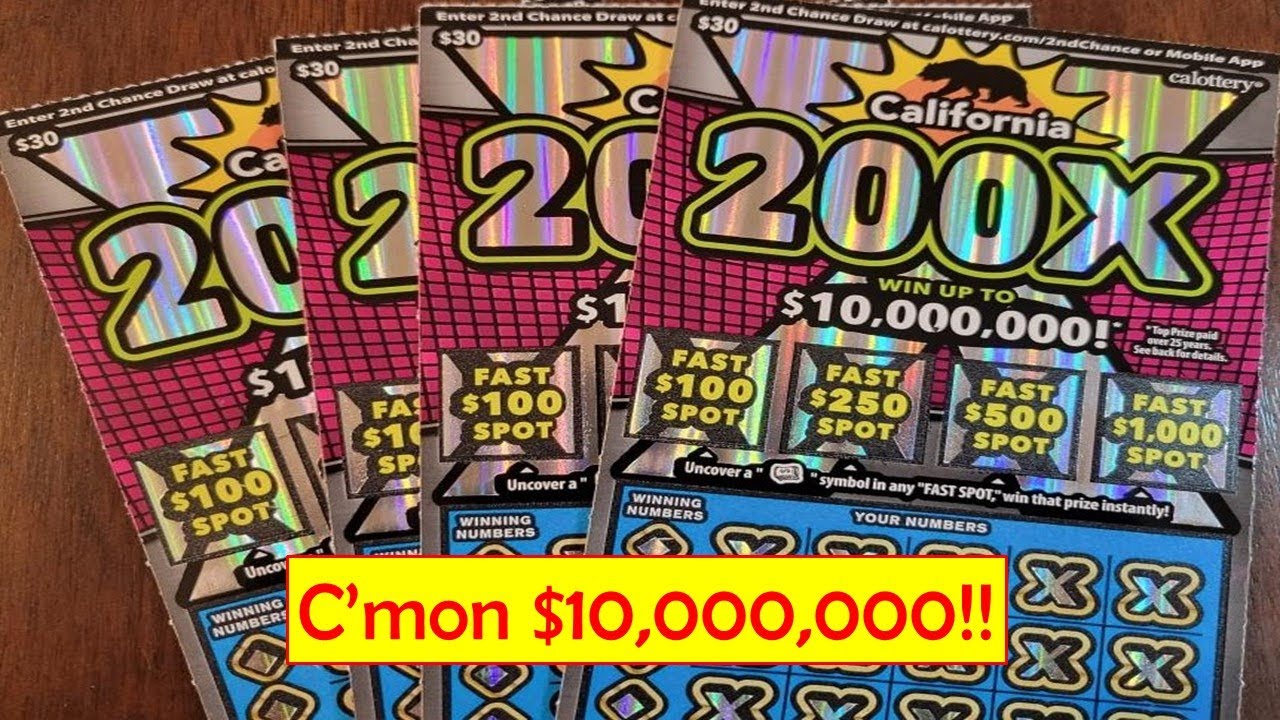 ** 200X ** 10,000,000 Top Prize CA Lottery 30 Scratchers x 4