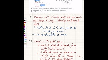 Variant de boucle et invariant de boucle : théorie et exercice d’application