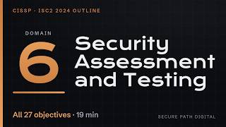 CISSP Domain 6: Security Assessment and Testing — All 27 Objectives in 19 Minutes